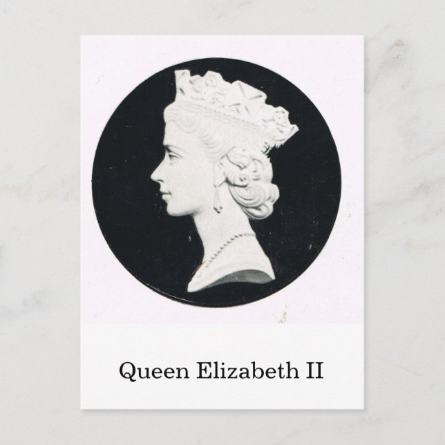 Königin Elizabeth II., Reliefportrait Postkarte (Vorderseite)