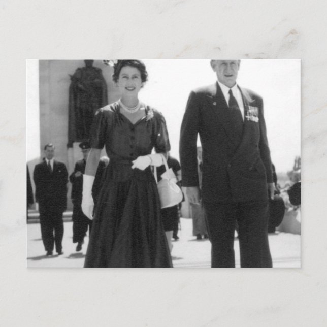 Königin Elizabeth II. und Sir Walter Jackson Coope Postkarte (Vorderseite)