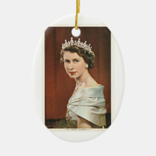 Königin Elizabeth Keramik Ornament