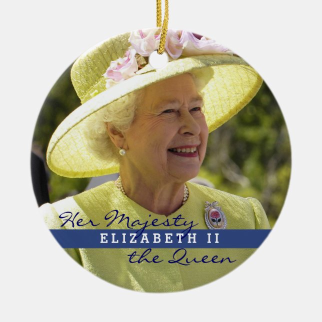Königin Elizabeth von England Keramik Ornament (Vorne)