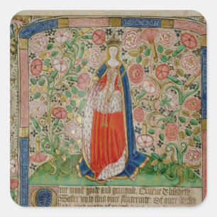 Königin-Gemahl Elizabeth Woodville von König Quadratischer Aufkleber