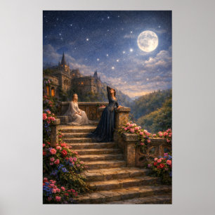 Königin Guinevere betrachtet die Sterne Poster