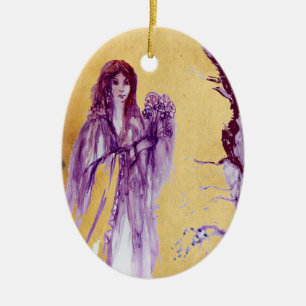KÖNIGIN GUINEVERE / KÖNIG ARTHUR LEGENDE Pergament Keramikornament