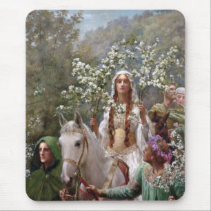 Königin Guineveres Maienfahrt (von John Collier) Mousepad