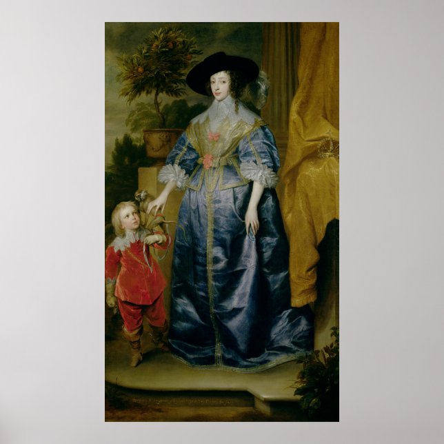 Königin Henrietta Maria und ihr Zwerg Poster (Vorne)