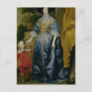 Königin Henrietta Maria und ihr Zwerg Postkarte