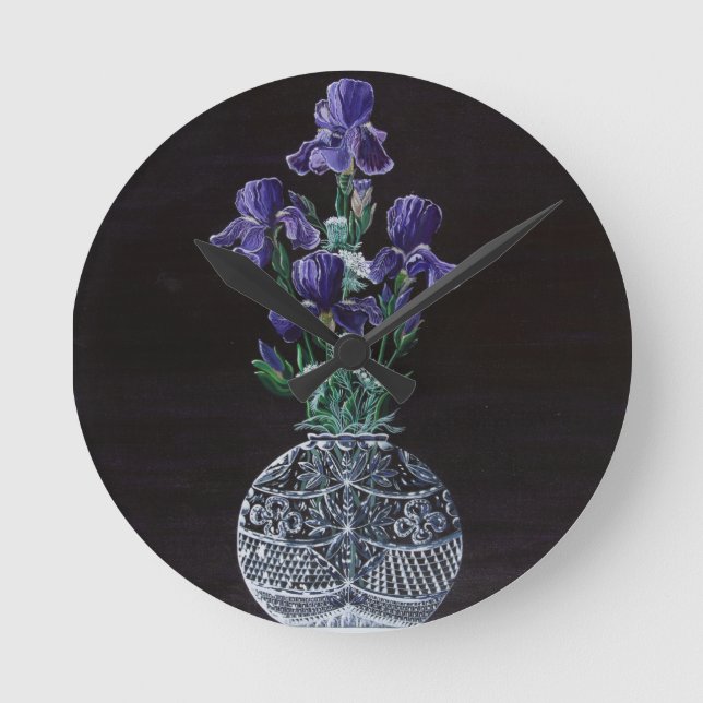 Königin Iris Spitze Runde Wanduhr (Vorderseite)