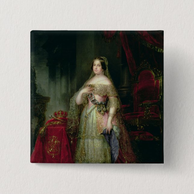 Königin Isabella II von Spanien Button (Vorderseite)