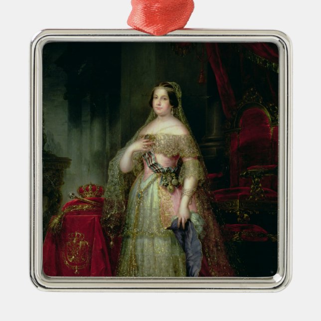 Königin Isabella II von Spanien Silbernes Ornament (Vorne)