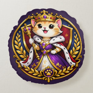 Königin Isabella - Royal Whiskers Rundes Kissen