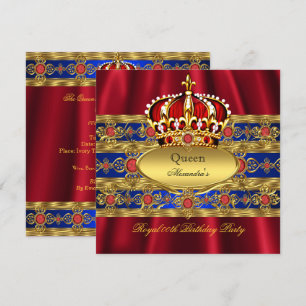 Königin King Prince Royal Blue Regal Red Crown 2 Einladung