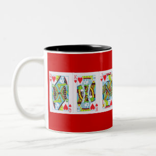 Königin, König, Jack des Herzens Zweifarbige Tasse