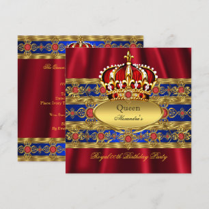 Königin König Prinz Royal Blau Königlich Rot Krone Einladung
