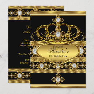 Königin König Prinz Royal Gold Diamant Krone Party Einladung