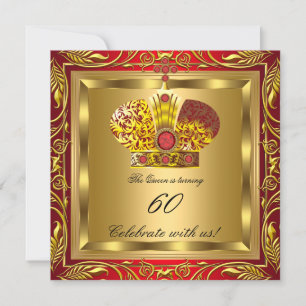 Königin König Royal Rot Gold Elite Geburtstagsfeie Einladung
