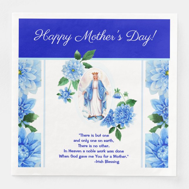 Königin Lady of Grace Jungfrau Mary Mother Blume Serviette (Vorderseite)