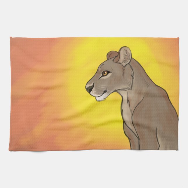 Königin Lioness Geschirrtuch (Horizontal)