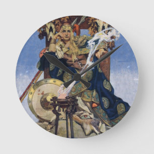 Königin Maeve Warrior Princess Fantasy Art Runde Wanduhr