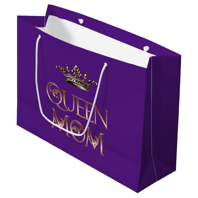 Königin Mama Große Geschenktüte (Vorderseite Schrägansicht)