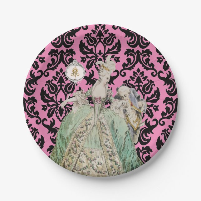 Königin Marie Antoinette Pappteller (Vorderseite)
