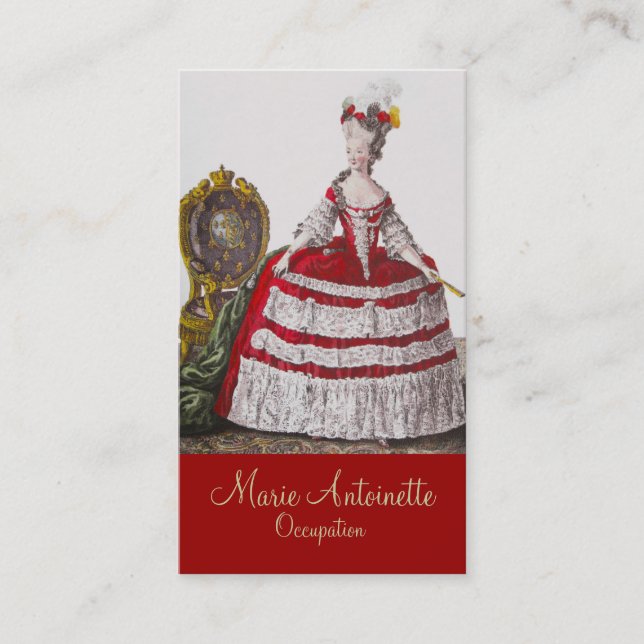 Königin Marie Antoinette ~ Visitenkarte (Vorderseite)