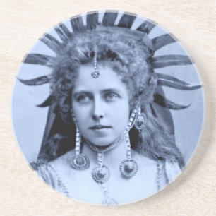 Königin Marie von Rumänien als Sun Queen - blau Sandstein Untersetzer