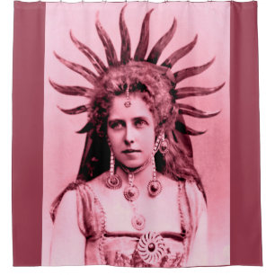 Königin Marie von Rumänien als Sun Queen - rosa Duschvorhang