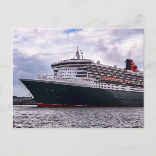 Königin Mary II im Hamburger Hafen Postkarte (Vorderseite)