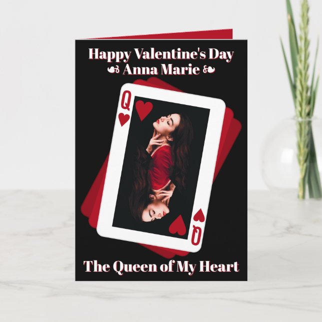 Königin meines Herzens Foto Valentine's Day Card Karte (Vorderseite)