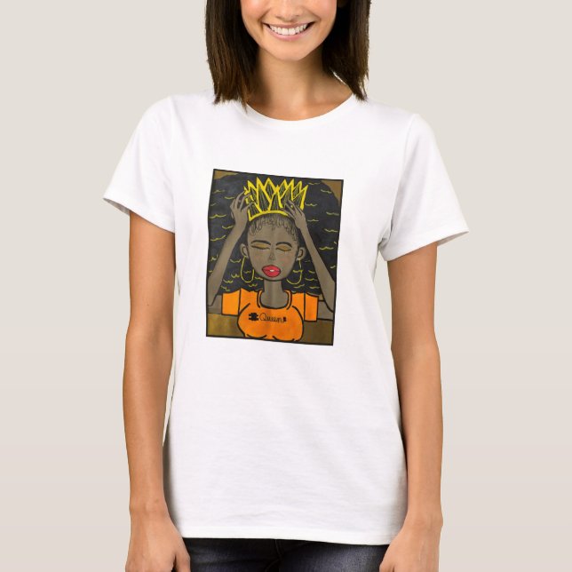 Königin mit Krone Afro #queen T-Shirt (Vorderseite)