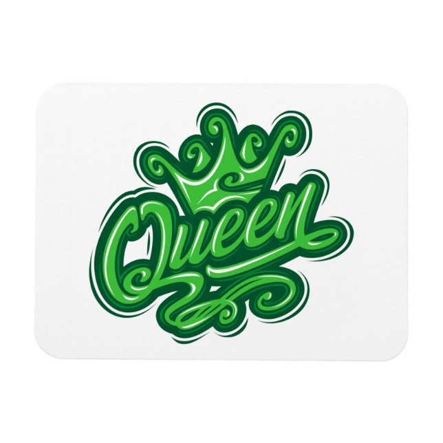 Königin mit Krone, Typografie-Design Magnet (Horizontal)