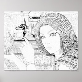 Königin mit Pet-Farbseite Poster