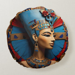 Königin Nefertiti alter ägyptischer Gott Rundes Kissen