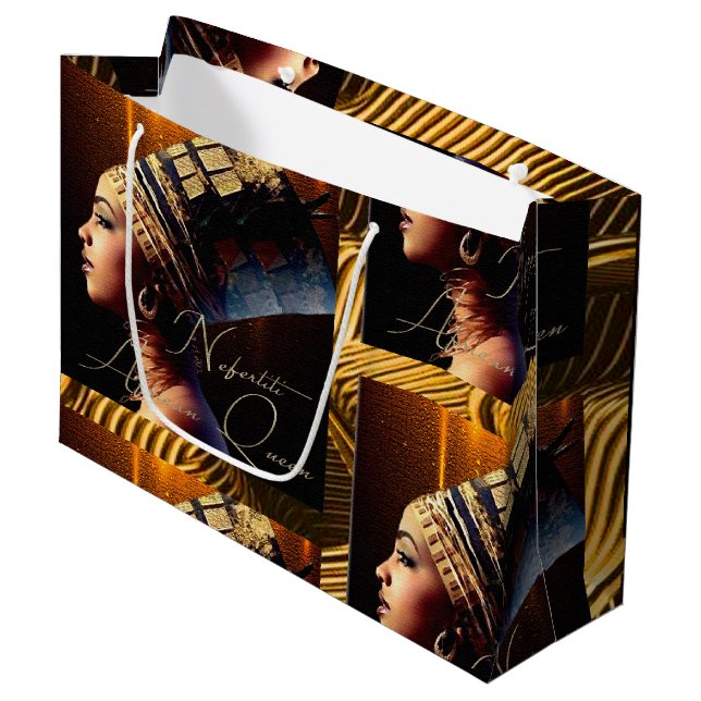 Königin Nefertiti Große Geschenktüte (Vorderseite Schrägansicht)