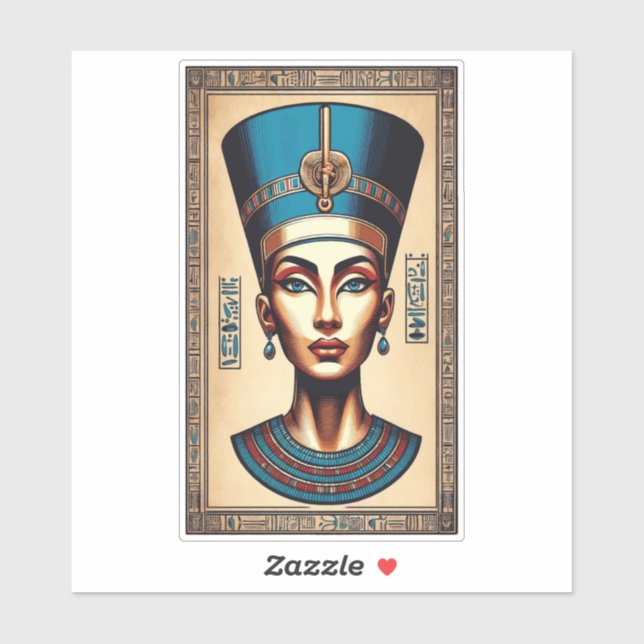 Königin Nefertiti - Zeitlose ägyptische Schönheit Aufkleber (Blatt)