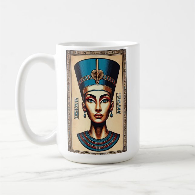 Königin Nefertiti - Zeitlose ägyptische Schönheit Kaffeetasse (Links)