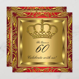 Königin oder König Royal Red Gold Elite Geburtstag Einladung