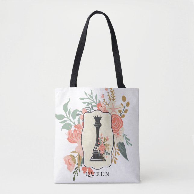 Königin | Schach Lover | Blumenschach Tasche (Vorderseite)