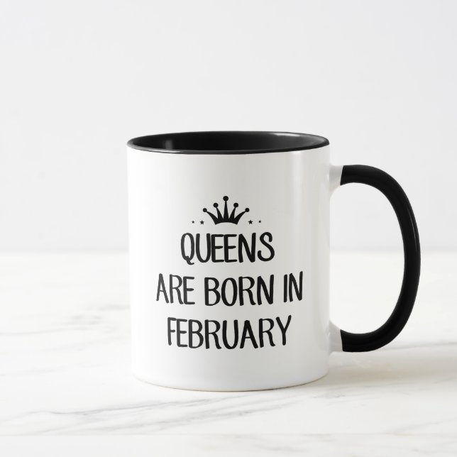 Königin sind geborenes im Februar T-Shirt Tasse (Rechts)