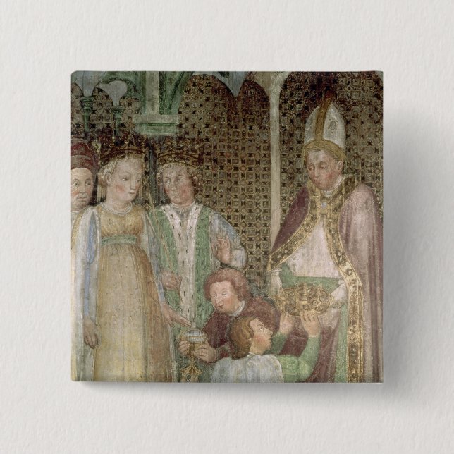 Königin Theodolinda und Papst Gregory das große Button (Vorderseite)