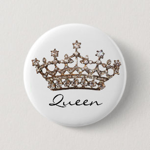 Königin-Tiara-Edelsteinknopf Button