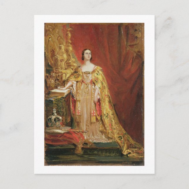 Königin Victoria (1819-1901) Einnahme der Krönung  Postkarte (Vorderseite)