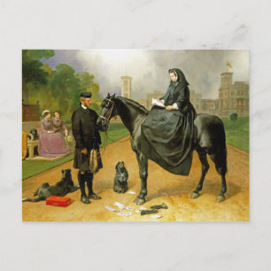 Königin Victoria auf Pferderücken & John Brown Postkarte