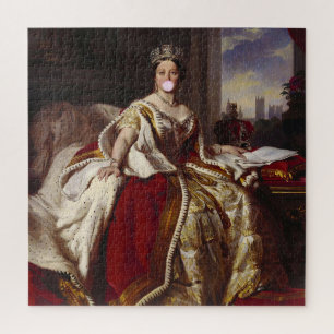 KÖNIGIN VICTORIA BLÄST EINEN ROSA KAUGUMMI-BLASEN