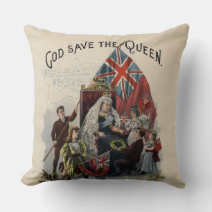 Königin Victoria "God save the Queen" Kissen