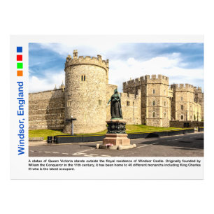 Königin Victoria im Freien, Schloss Windsor Fotodruck