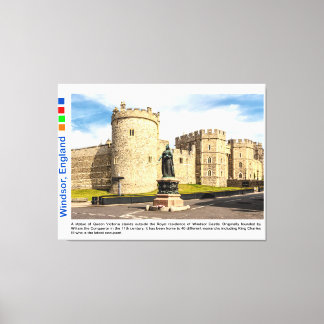 Königin Victoria im Freien, Schloss Windsor Leinwanddruck