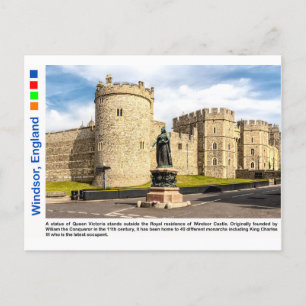 Königin Victoria im Freien, Schloss Windsor Postkarte