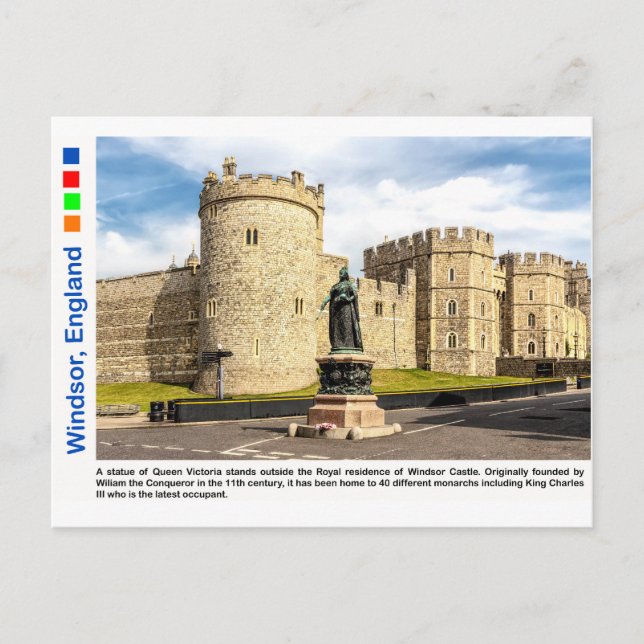 Königin Victoria im Freien, Schloss Windsor Postkarte (Vorderseite)
