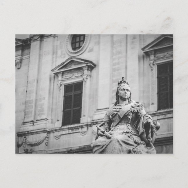 Königin Victoria-Skulptur in La Valletta, Malta Postkarte (Vorderseite)